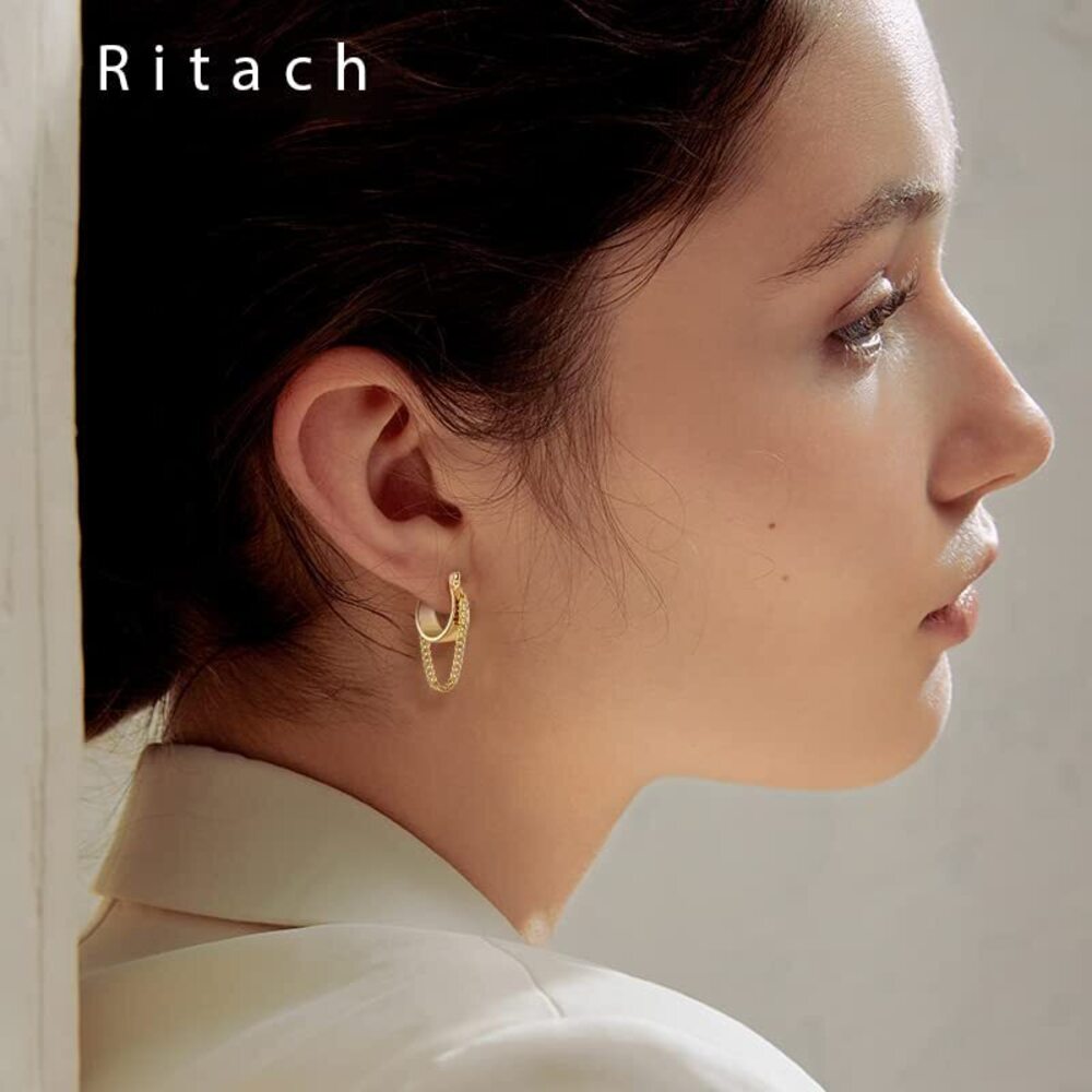 Gold Chain Earrings For Women Trendy Chunky Gold Plated Chain Dangle Earrings